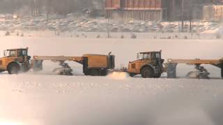 Snowclearing at Arlanda Airport Stockholm SWEDEN [upl. by Zel]