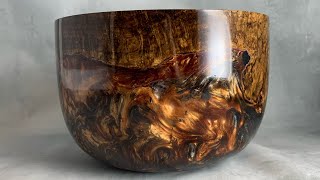 Red oak burl wood bowl cast in Alumilite epoxy [upl. by Osnohpla]