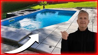 Perfekter Poolrand Schritt für Schritt Beckenrandsteine amp Poolterrasse installieren [upl. by Aihsyla]