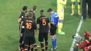 NapoliRoma 30 12022014 Strootman sputa dopo lespulsione [upl. by Ahsiemaj]