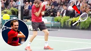 Daniil Medvedev’s Explosive Outburst Launches Racket and Hits Himself at Paris Masters [upl. by Ttoile]