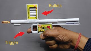 Paper Gun  Paper Pistol With Trigger  माचिस की बंदूक बनाना सीखो [upl. by Fulbright]