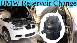 E92 Power Steering Reservoir Replacement  Fluid Flush QUICK [upl. by Sanjiv947]