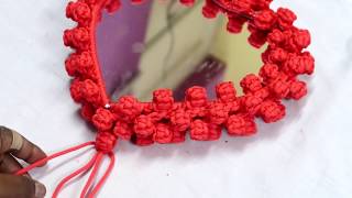 Macrame Art heart shape mirror new design  Happy Valentine Day [upl. by Ri]