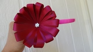 How to make ribbon flower in 5 minutes [upl. by Hersch89]