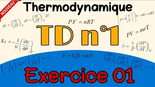 Exercice 01  TD 1  Thermodynamique Dérivées partielles  S1  SMP  SMC  SMI  MPSI  PCSI  TSI [upl. by Lonee439]