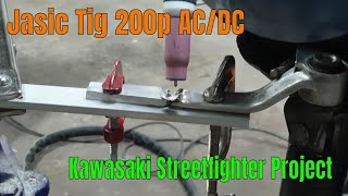 Jasic tig 200p acdc digital welder alloy welding motorcycle streetfighter project [upl. by Odey770]