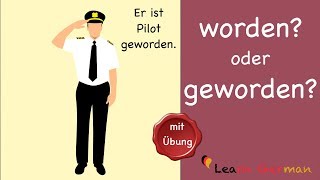 Learn German  Common Mistakes in German  worden oder geworden  A2  B1 [upl. by Helms583]