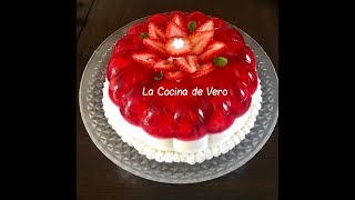 Gelatina de fresas con crema y leche condensada [upl. by Anial]