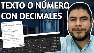 Permitir TEXTO o números con DECIMALES en TextBox de Formulario 👉 Excel VBA [upl. by Acile]