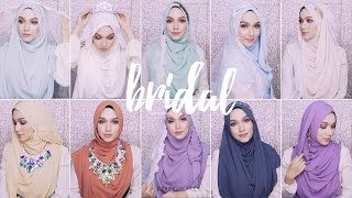 11 different styles for hijabi bride [upl. by Reyaht]