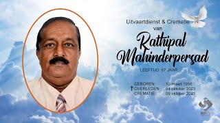 Livestream Uitvaartdienst amp Crematie Mahinderpersad Rathipal [upl. by Ayot873]