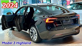 2024 Tesla model 3 highland  Luxury Electric Sport Sedan  Black Color [upl. by Nylra]