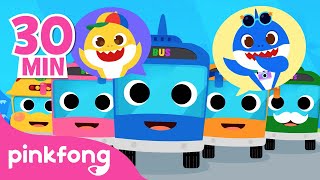 Color Bus amp Car Songs Compilation  Wheels on the Bus  Kids Songs Cars  Pinkfong Baby Shark [upl. by Aerdnaxela78]