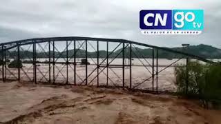 😥Puente de rieles en Pimienta Cortés es arrastrado por las fuertes corrientes de agua🌀 [upl. by Ihcekn]