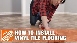 How to Install PeelandStick Vinyl Tile Flooring  The Home Depot [upl. by Ahtiekahs]