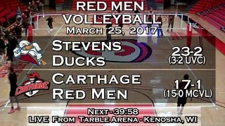 Carthage Mens Volleyball vs Stevens 2017325 [upl. by Norrie840]