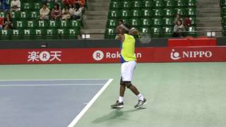 Gael Monfils Practice Rakuten Japan Open 2010 Day7 [upl. by Mccully282]