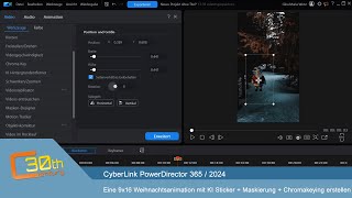 CyberLink PowerDirector 365  Eine 9x16 Weihnachtsanimation erstellen  KI  Maskierungen [upl. by Linell605]