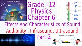 Grade12 Physics Chapter 6 Effects and Characteristics of Sound Audibility Infrasound Ultrasound [upl. by Amling]