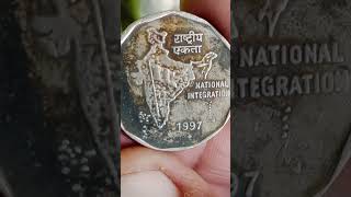 yshort coin 🇮🇳 1997 YEAR 🇮🇳 2 RUPEEC COIN India 🇮🇳 youtube [upl. by Eneloj]