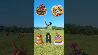 Birthday cake 🍰 to biscuits lolipop chocolate icecream  funny vfx video 😆😆 trending shorts [upl. by Atenek186]