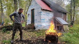 My Off Grid Homestead Catches Fire While Building a Bushcraft Road Through Swamp [upl. by Andreas551]