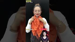 Easy way to style silk scarf for ladies in winter 2025 shorts scarfstyle [upl. by Rukna]