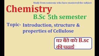 Cellulose  introduction structure amp properties  BSc 5th sem [upl. by Learsi]