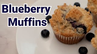 Blueberry Muffins Recipe with Streusel Topping [upl. by Rehpinnej]