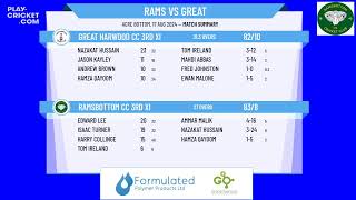 Ramsbottom CC 3rd XI v Great Harwood CC 3rd XI [upl. by Laitselec]