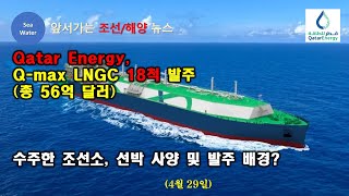 Qatar Energy Qmax LNGC 18척 발주 총 56억 달러  수주한 조선소 선박 사양 및 발주 배경 [upl. by Llenna]