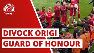 Divock Origi given SPECIAL guard of honour  Liverpool vs Wolves [upl. by Leon]