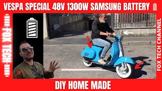 Diy VESPA special 50 TRASFORMATA IN ELETTRICA  POTENTISSIMA 1300W 48v [upl. by Kaden]