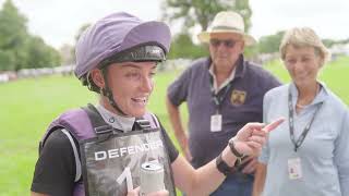 Emily Kings mum former Burghley champion Mary gatecrashes cross country interview [upl. by Adnaw831]