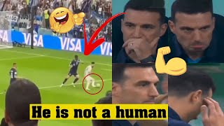 Lionel Scaloni Reaction on Messi dribbling amp run assist goal vs Croatia [upl. by Timotheus]