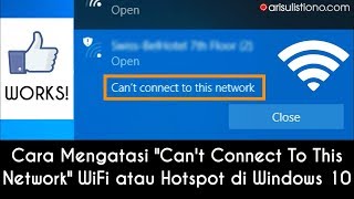 Mengatasi quotCant Connect To This Networkquot 📶WiFi atau Hotspot di Windows 10 Setelah Update 💯Works [upl. by Iamhaj]