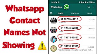 How To Fix Whatsapp Not Showing Contact Name  Whatsapp Pe Contact Kaise Show Kare [upl. by Tedie]