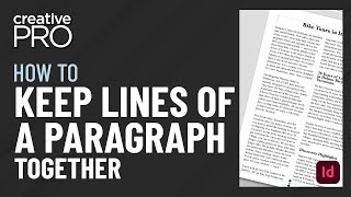 InDesign How to Keep Lines of a Paragraph Together Video Tutorial [upl. by Carlie]