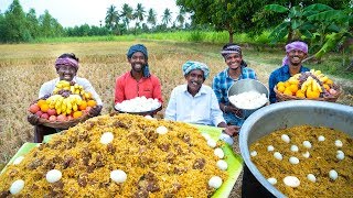 BIRYANI  MUTTON BIRYANI with Eggs  Traditional Biryani Recipe cooking in Village  Village Cooking [upl. by Martens629]