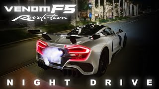 VENOM F5 SHOOTS FLAMES IN THE DARK  Houston Texas  4K [upl. by Sudoeht]