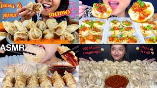 ASMR MUKBUNG Eating Dumplings and Momos Challenge mukbang asmr eatingshow viral shorts [upl. by Keyser]