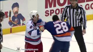 Brandon Prust vs Zenon Konopka Mar 31 2011 [upl. by Kezer]