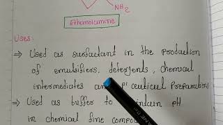 Structure and uses Ethanolamine ethylenediamine amphetamine [upl. by Odlanor]