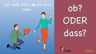 Learn German  Common Mistakes in German  quotobquot oder quotdassquot  A1  A2 [upl. by Eelrefinnej]