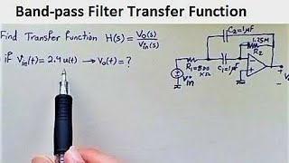 Bandpass Filter design with operational amplifier and how to find the transfer function [upl. by Sergu838]