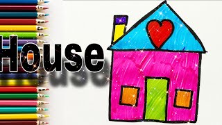 House Drawing How To Draw House Drawing Easy House Drawing For Kids and ToddlersColoringBuddies [upl. by Navy]