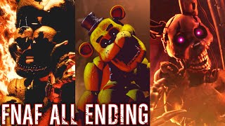 Five Nights at Freddys  All Endings 20142021 Canon Only [upl. by Jo]