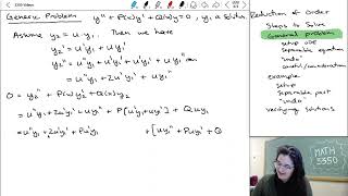 82 Reduction of Order  General example setup [upl. by Terraj]