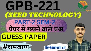 GPB221 Principles Of Seed Technology   Most Useful Class  Brightagroclasses [upl. by Lleinad]